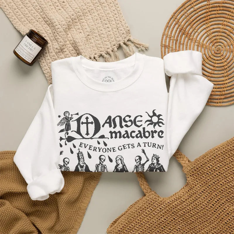 Danse Macabre Sweatshirt, folded flat