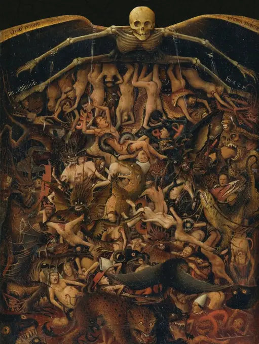 The Last Judgment, detail: the damned driven into hell