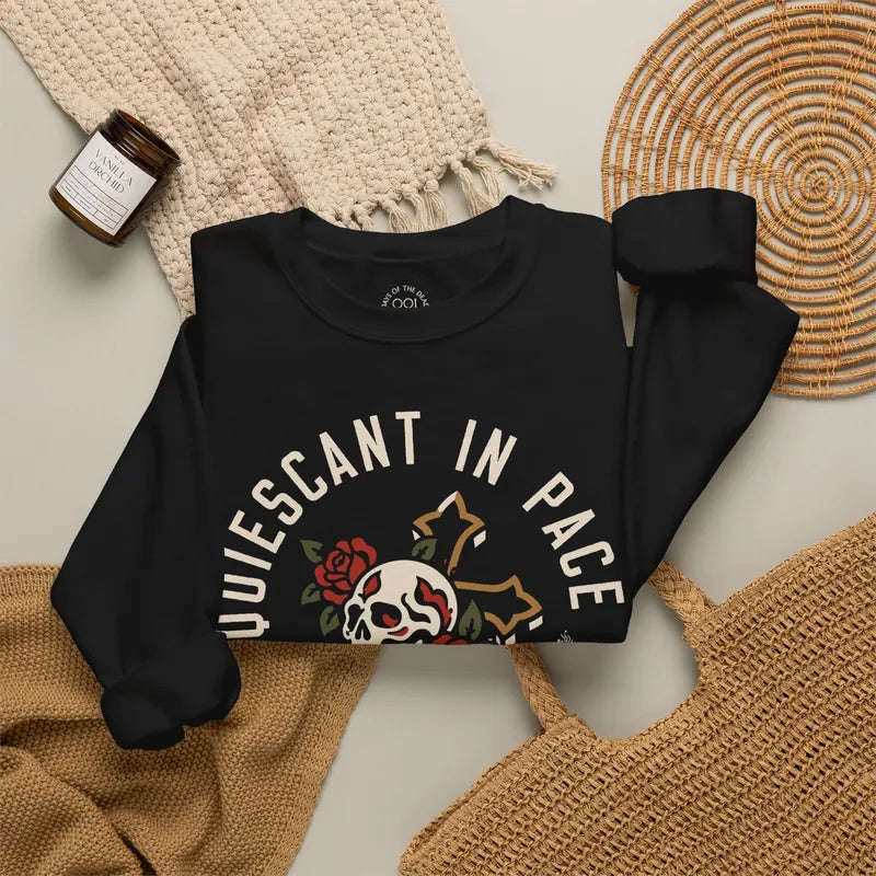 Requiescant in Pace Sweatshirt, folded flat